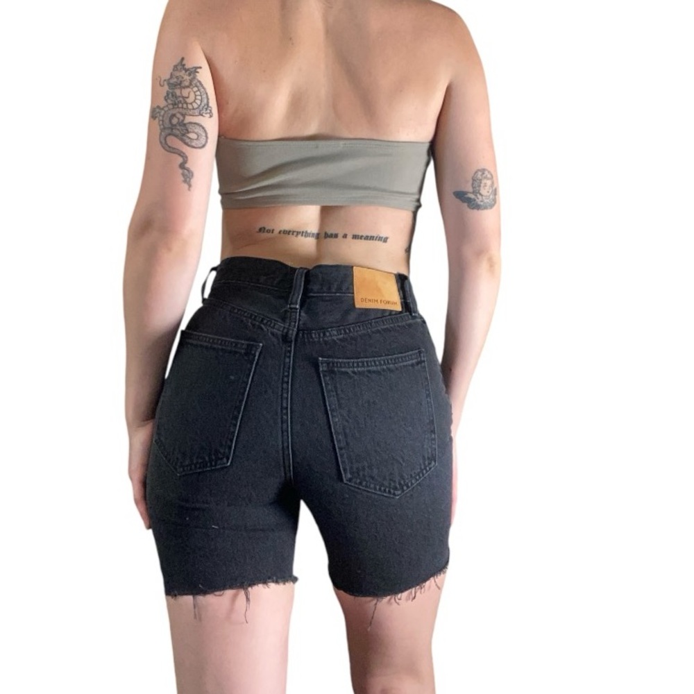 Denim forum black “nina” midi denim short